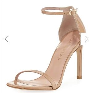 Nudistsong Patent Ankle-Wrap sandal